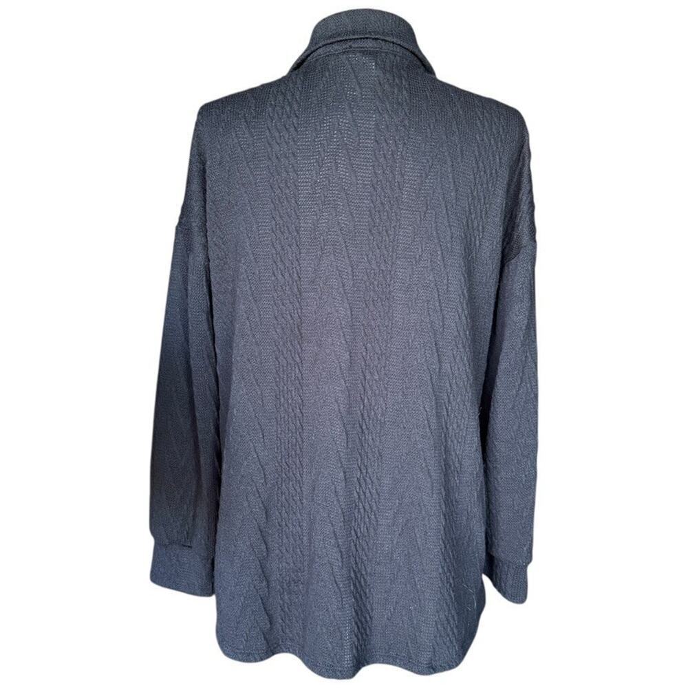 Heimish Black Full Size Button Down Shacket Cardigan Button Knit Shirt Size S - Picture 4 of 9